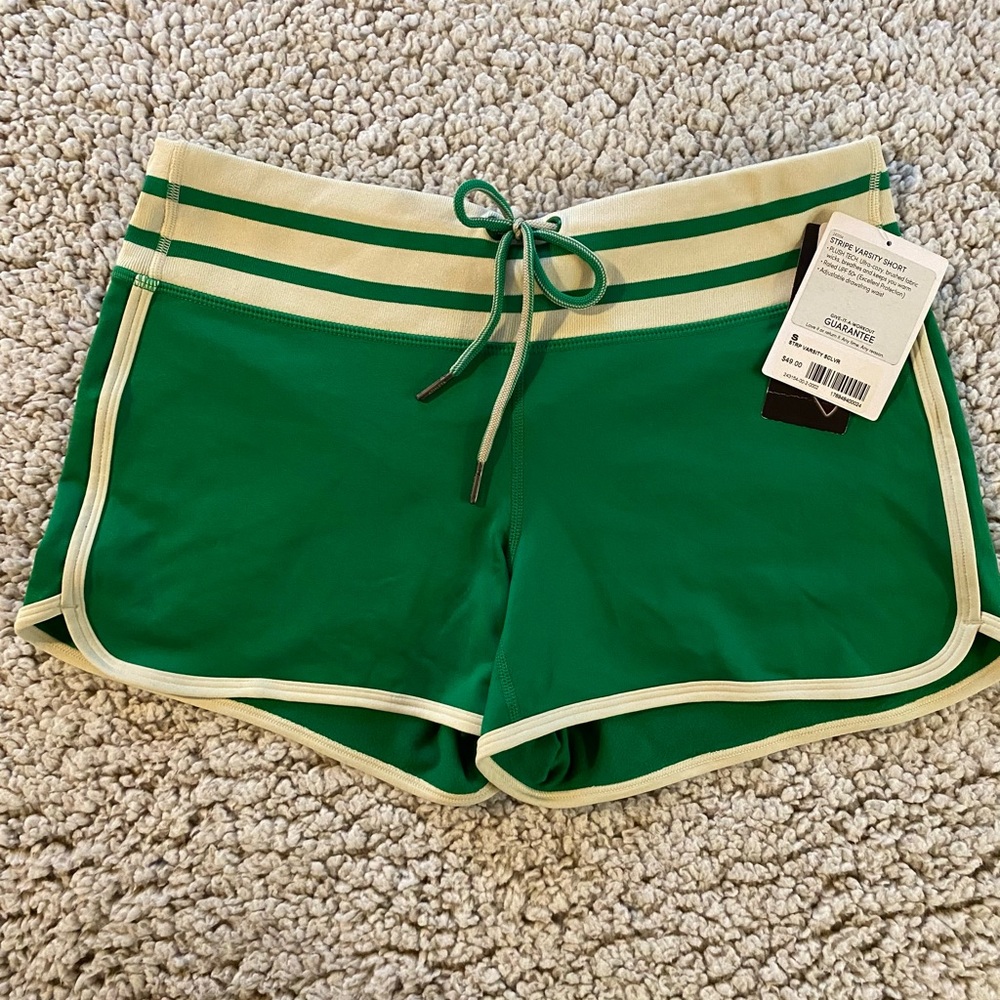 Athleta Stripe Varsity Short size small